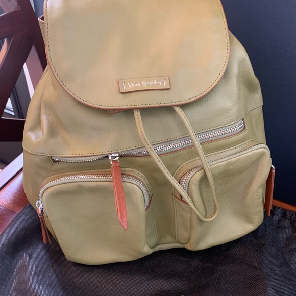 NWT Vera Bradley Gallatin Cargo Backpack in Olive Cactus Green Leather main image 9